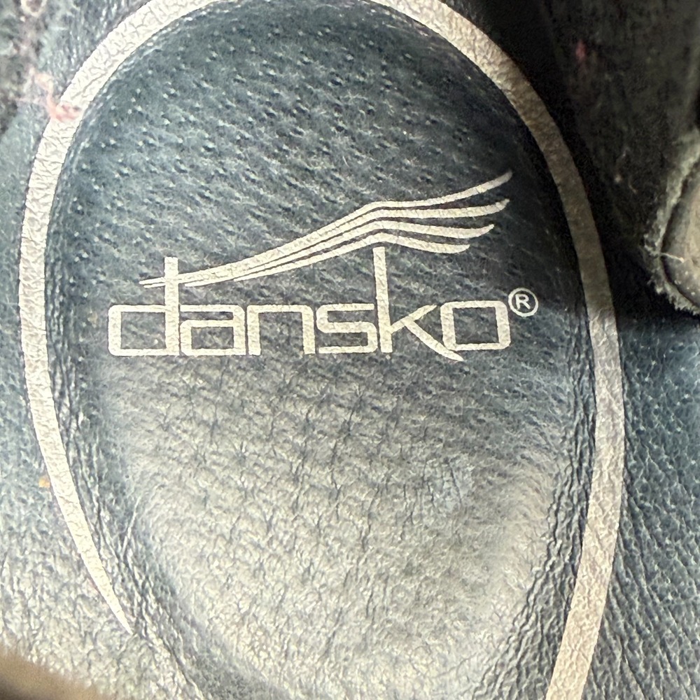 Dansko Laura Perf Wedge Comfort Pumps Womens 9 EU 39 Black Nubuck Back Zip - Picture 10 of 11